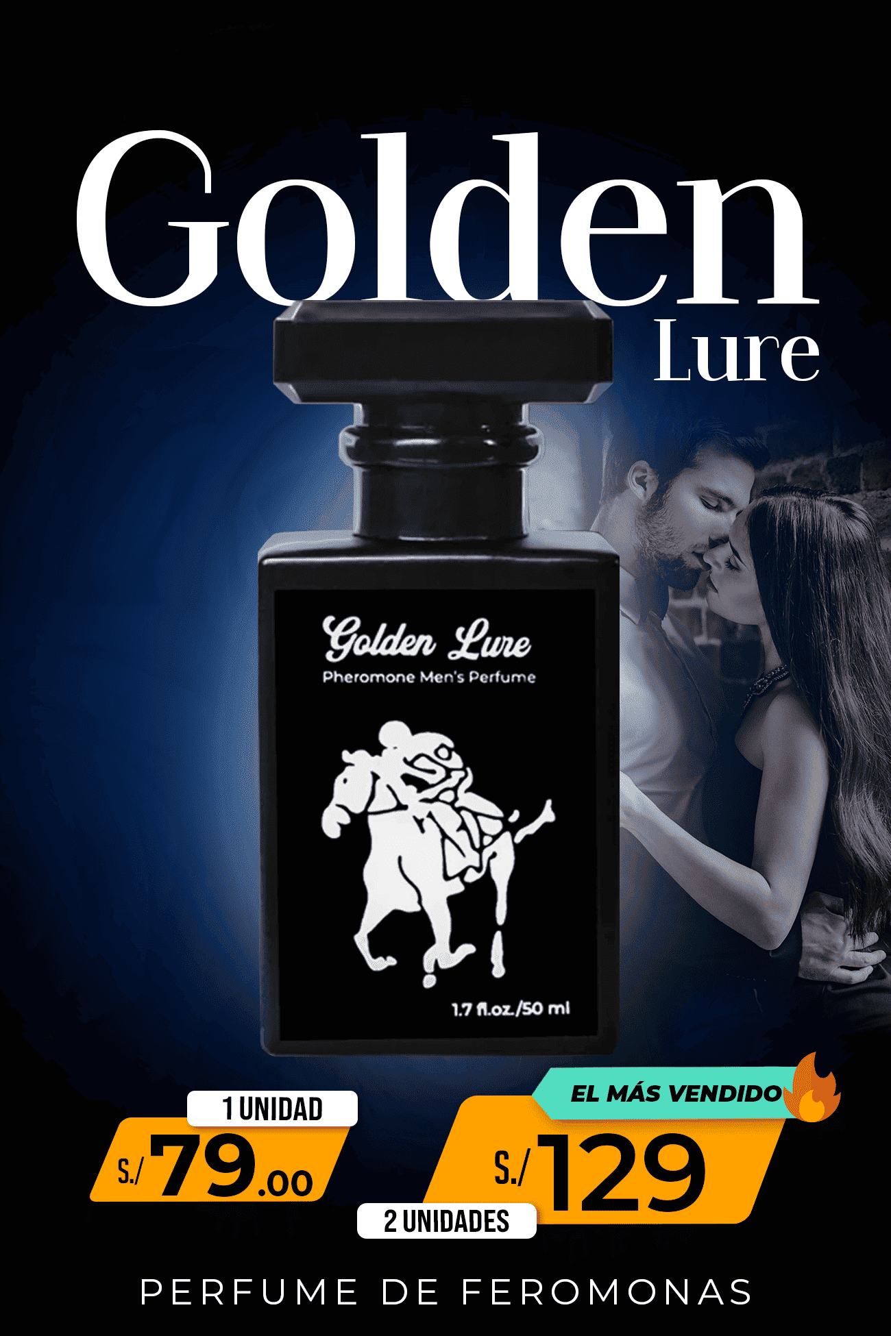 Perfume Masculino GOLDEN LURE™ – Atracción y Confianza en Cada Gota